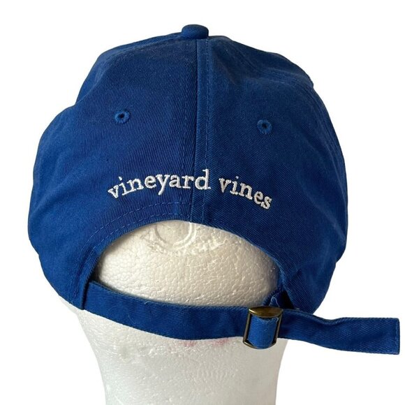 Vineyard Vines Blue Hat Embroidered Whale Adjustable Strapback Cap Classic Logo - Picture 4 of 11